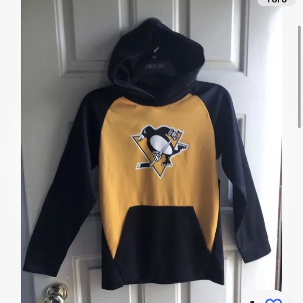 Pittsburgh Penguins 🐧 Youth NHL Pull Over Hooded Sweatshirt Large (10-12) NEW